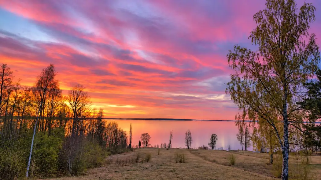 Sunset over Lake Skagern
